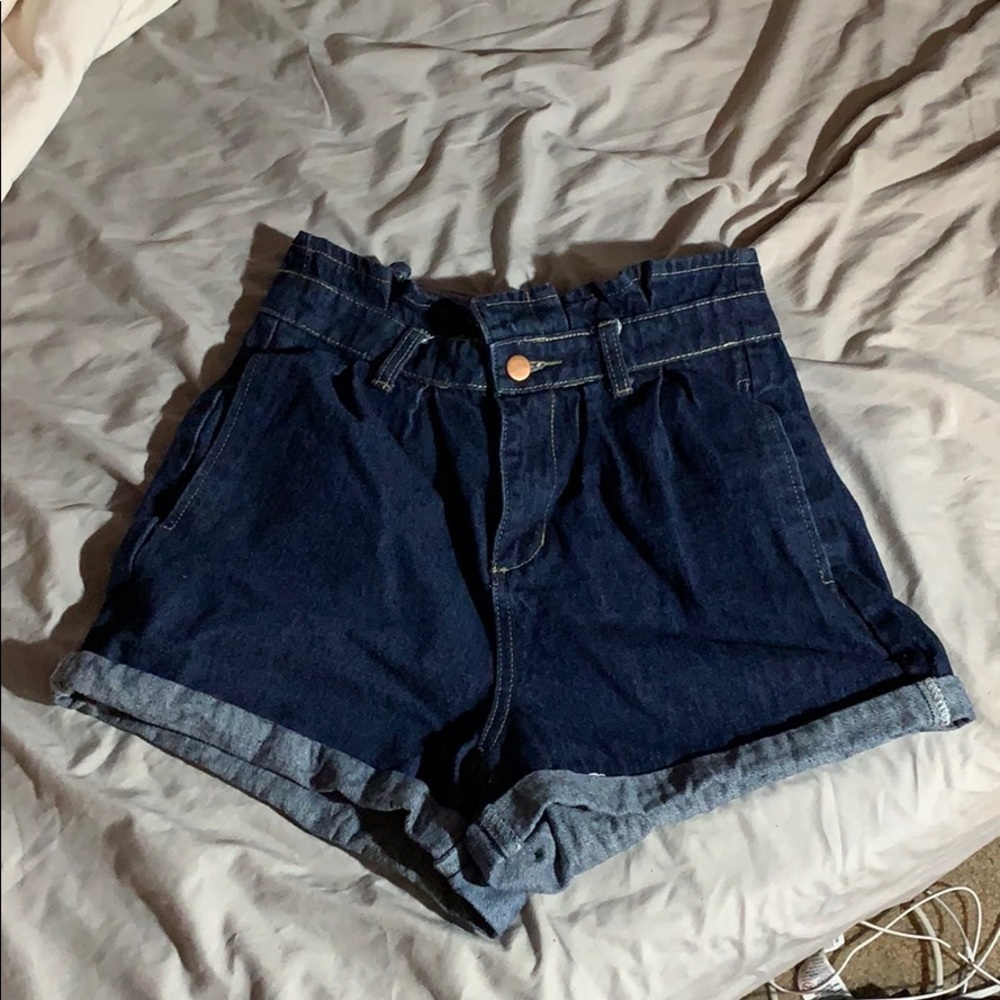 Comfy paperbag jean shorts